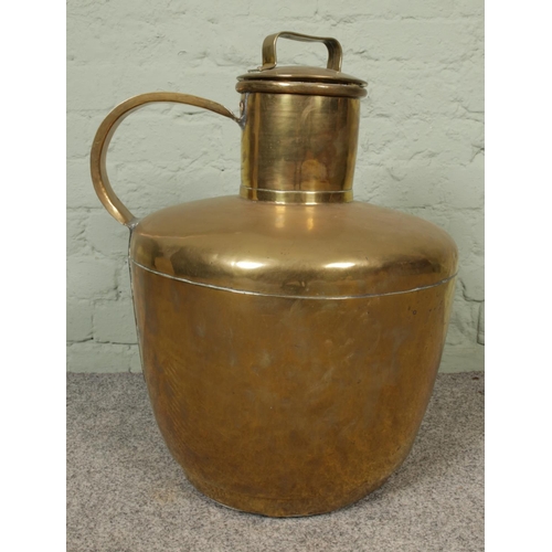 257 - A large brass bulbous lidded churn.

Hx58cm