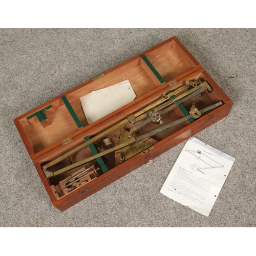 258 - Brass Pentograph in original mahogany fitted case stamped Hall Harding Ltd