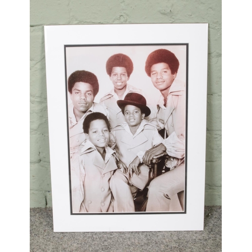 295 - The Jackson Five monochrome print of a posed publicity photo taken in circa 1967 by Gilles Petard/Re... 