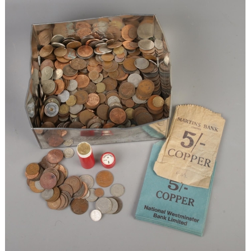 47 - A large collection of assorted coinage, mainly British pre-decimal examples. To include 1797 wheel p... 