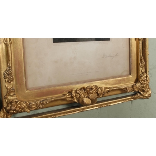 321 - After H.T Ryall, gilt framed engraving depicting the Duke of Wellington with facsimile signature to ... 