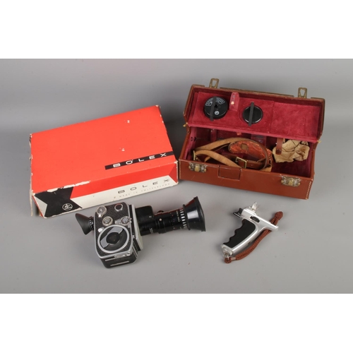 58 - A vintage Bolex P2 Zoom Reflex video camera, with handle, spool reel and lens cap, in original case ... 