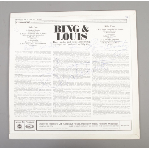 65 - Bing & Louis 1967 Vinyl LP, signed by Louis Armstrong at back of the sleeve, Bing Crosby & Louis Arm... 