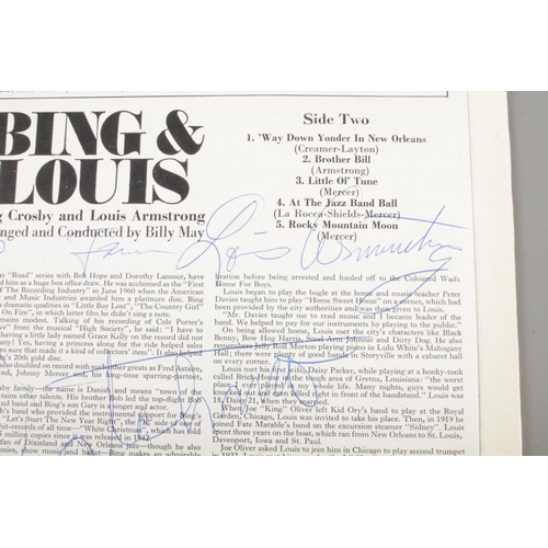 65 - Bing & Louis 1967 Vinyl LP, signed by Louis Armstrong at back of the sleeve, Bing Crosby & Louis Arm... 