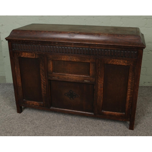 432 - A 20th century blanket box converted from an old record player cabinet