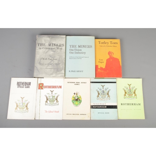 97 - A collection of books and guides, some local interest. Includes two Robert Page Arnot mining books, ... 