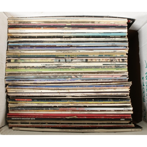 181 - Mixed collection of 80+ Vinyl Records, including Elton John, U2, Queen, John Denver, Meat Loaf etc.