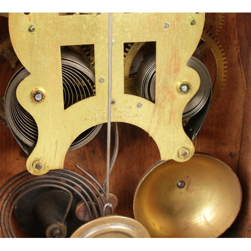 98 - A vintage Fattorini & Sons Bradford alarm mantel clock, with its original pendulum and key, height 4... 