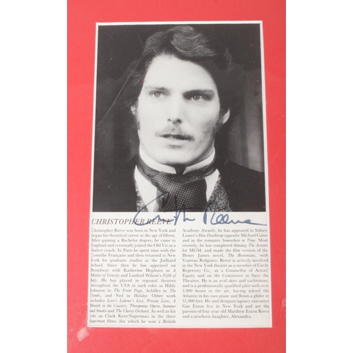 158 - A mounted and signed Superman display, featuring large photograph above Christopher Reeve extract, b... 