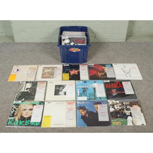 249 - A box of mainly rock and pop records, all bearing labels and barcodes for 'BBC Gramophone Library', ... 