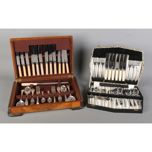 46 - Two mixed cases canteen of cutlery's to include Firth Brierly, Arthur Price and Co and Sheffield Chr... 