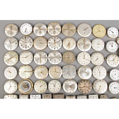 109 - A very large collection of wristwatch movements. To include Rotary, Avia, Ingersoll, Accurist, Benti... 