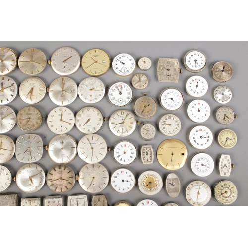 109 - A very large collection of wristwatch movements. To include Rotary, Avia, Ingersoll, Accurist, Benti... 