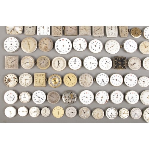 109 - A very large collection of wristwatch movements. To include Rotary, Avia, Ingersoll, Accurist, Benti... 