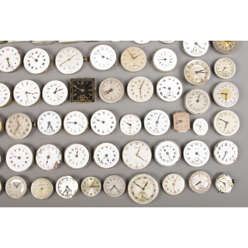 109 - A very large collection of wristwatch movements. To include Rotary, Avia, Ingersoll, Accurist, Benti... 