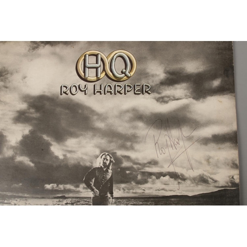 24 - A collection of classic rock vinyl LP records to include signed Roy Harper HQ, signed Judie Tsuke Ri... 