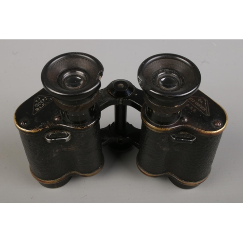 95 - A pair of German Goerz 8X Heli-Trieder binoculars. Possibly WWI era, Serial number 490052.