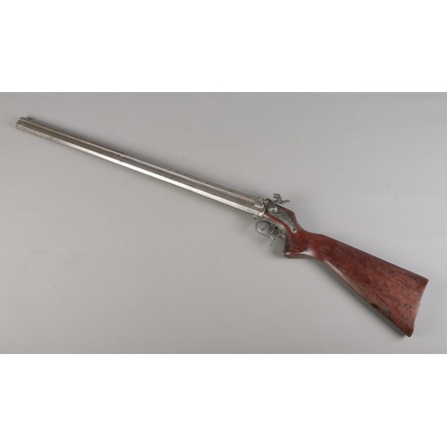 186 - Replica metal Colt Single Action Army .45 SMG revolver with a Sharps 1852 Pistol, length 26cm/34cm r... 