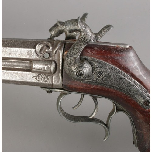 186 - Replica metal Colt Single Action Army .45 SMG revolver with a Sharps 1852 Pistol, length 26cm/34cm r... 