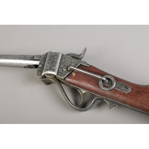 190 - A replica metal Sharp's Carbine rifle, Stamped on lockplate 