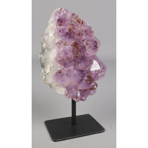 157 - A large amethyst druze on bespoke metal stand 

Hx17.5cm