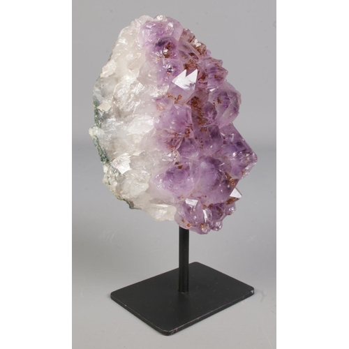 157 - A large amethyst druze on bespoke metal stand 

Hx17.5cm