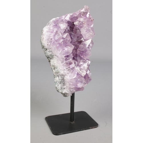 158 - A large amethyst druze on bespoke metal stand 

Hx19cm