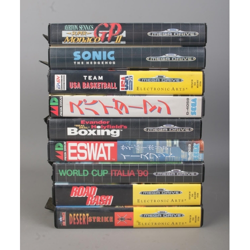 2 - A Sega Mega Drive gaming console, complete with power lead and two controllers, with Sonic the Hedge... 