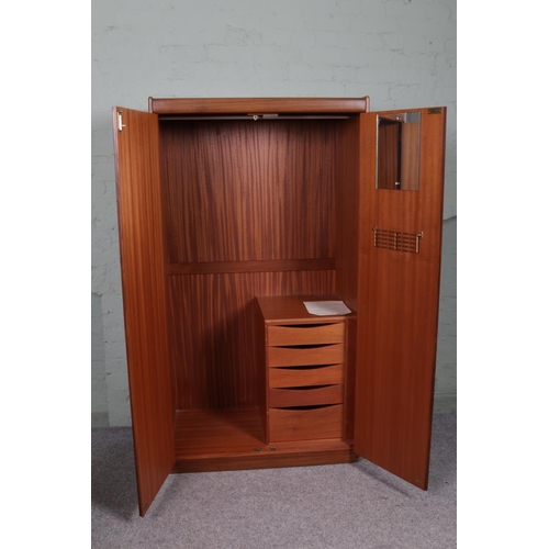 524 - A two door White & Newton Selbourne wardrobe with five drawers to the interior. 173cm x 93cm x 58cm.