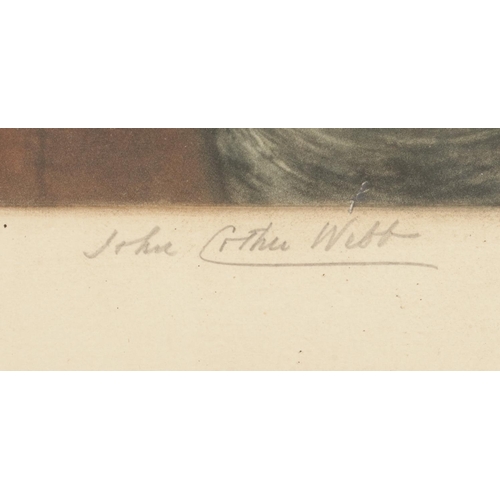 125 - John Cother Webb after JMW Turner and Claude Gelee, a set of four gilt framed mezzotints. Signed in ... 