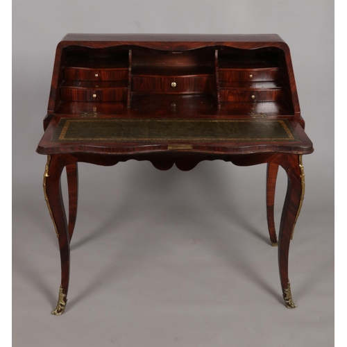 143 - A 19th century rosewood parquetry ladies writing desk/bureau. With gilt metal mounts.