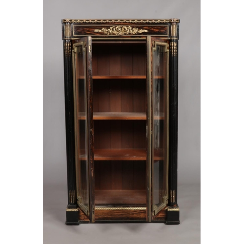 154 - A 19th century coromandel pier cabinet with gilt metal mounts. Ebonised to side and top with satinwo... 