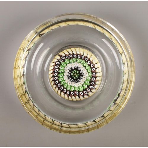 28 - A Whitefriars millefiori lead crystal dish, pattern number 9739. Diameter 11.5cm.