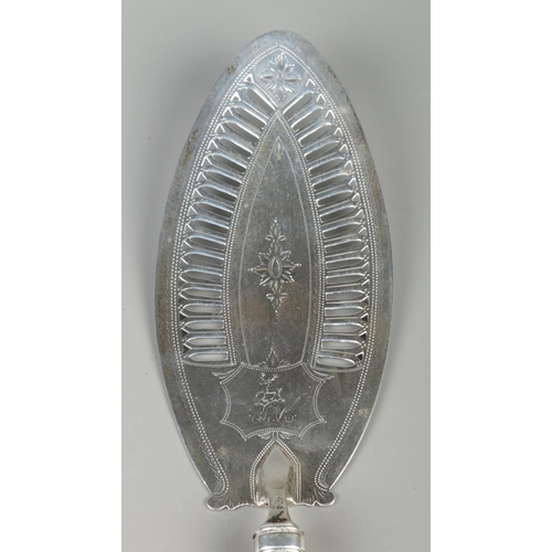 82 - A George III silver fish slice. Assayed London 1792 by Joseph Scammel. Length 28cm. 150g.