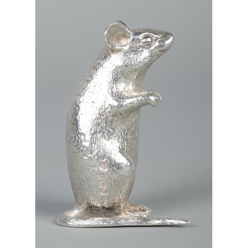 89 - A silver cast model of a mouse. Assayed Sheffield 1996. Gross weight 87g.