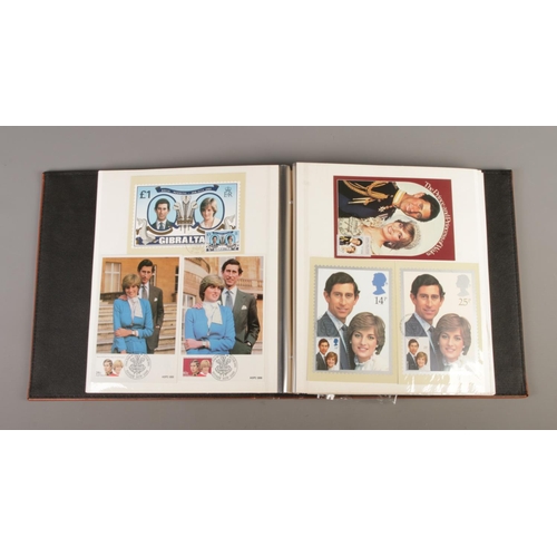 197 - Four albums containing an extensive collection of Charles and Diana commemorative stamps, first day ... 