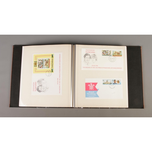 197 - Four albums containing an extensive collection of Charles and Diana commemorative stamps, first day ... 