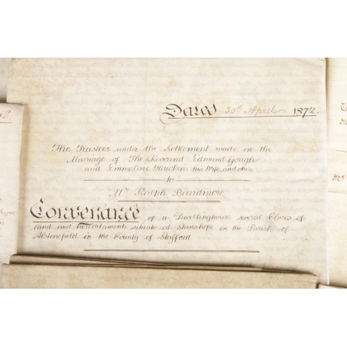 228 - A good collection of 19th century deeds, conveyances and mortgage agreements mostly regarding Stansh... 