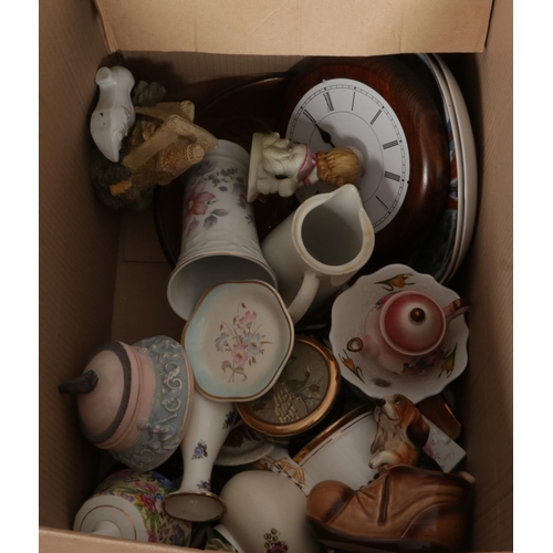 290 - Three boxes of miscellaneous, including boxed Wedgwood collector's plates, various crystal and glass... 