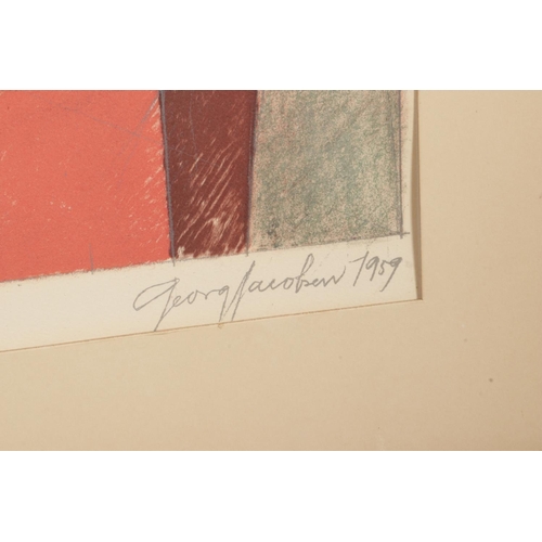 378 - Georg Jacobsen (1887-1976) An abstract Still Life Pastel and Pencil Drawing. Signed and dated 1959 t... 