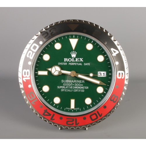 400 - A Rolex dealer display concessionary wall clock, 