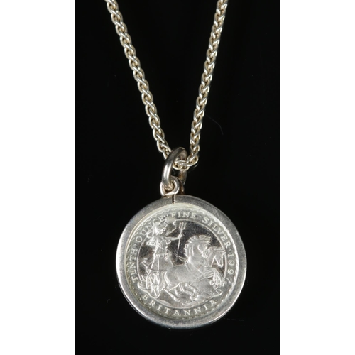 413 - Britannia silver pendant on chain

7.7g