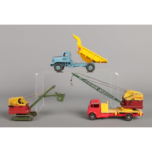 494 - Three vintage Benbros 'Qualitoys' die-cast vehicles. Containing A Ruston Bucyrus Crawler Excavator 1... 