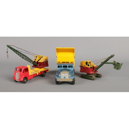 494 - Three vintage Benbros 'Qualitoys' die-cast vehicles. Containing A Ruston Bucyrus Crawler Excavator 1... 