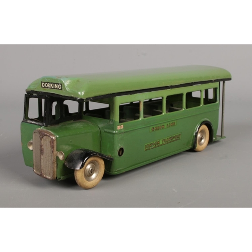 503 - A Tri-Ang Minic clockwork tin plate 52M 'Green Line, London Transport' single decker bus in green, w... 