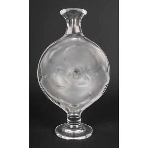 513 - A Lalique frosted glass 'Moulin Rouge' floral design perfume bottle. Signed Lalique, France, and Lal... 