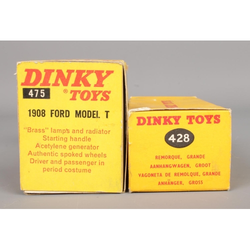 624 - Two boxed Dinky die-cast vehicles; 475 1908 Ford Model T and 428 Trailer (Large).