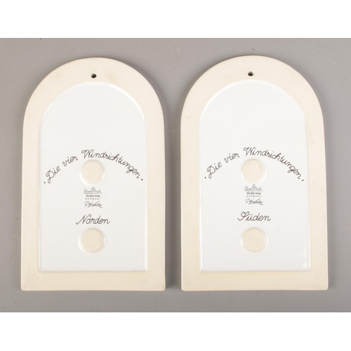 19 - Two boxed Nymolle wall plaques of arched form, designed by Bjorn Wiinblad for Rosenthal from the com... 