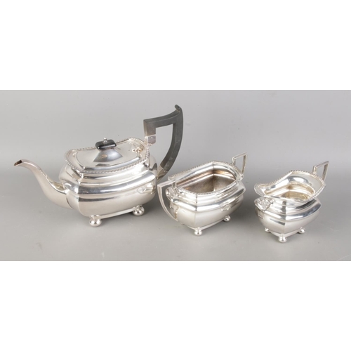 Walker & Hall vintage silver plated tea set, including teapot, sugar ...