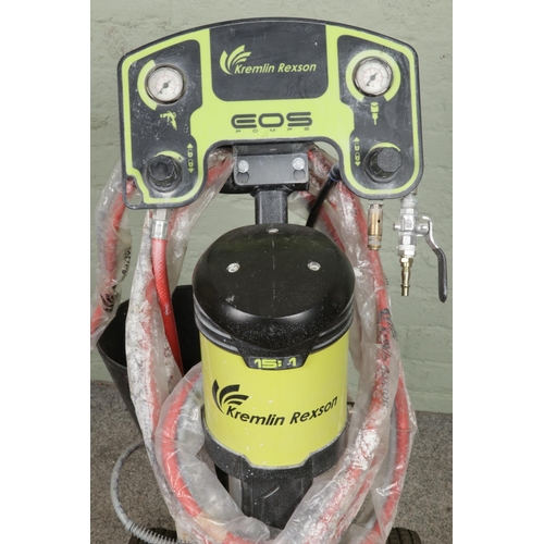 442 - A Kremlin Rexson EOS paint Airmix Pump and Airspray Pump with differential air motor and trolley.